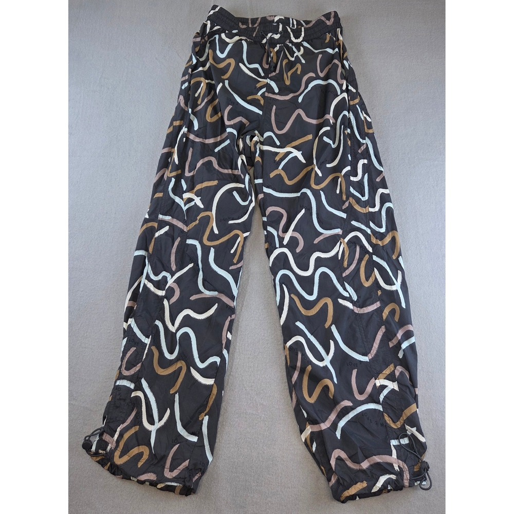 Sweaty Betty Abstract Squiggle Track Pants Medium Artcore Indie Lightwight Baggy